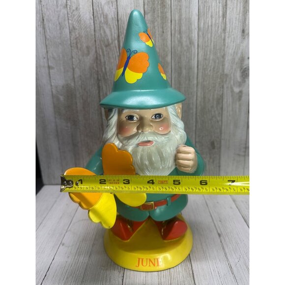 Vtg Willabee & Ward Seasonal Sensation June Garden Gnomes Statue 12" Tall - Picture 10 of 11